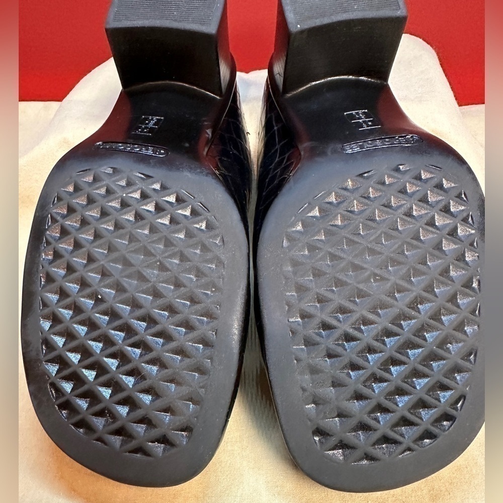 Aerosoles Mules Clogs Black Croc Embossed Patent Leather Women’s Size 7.5 - Picture 8 of 10